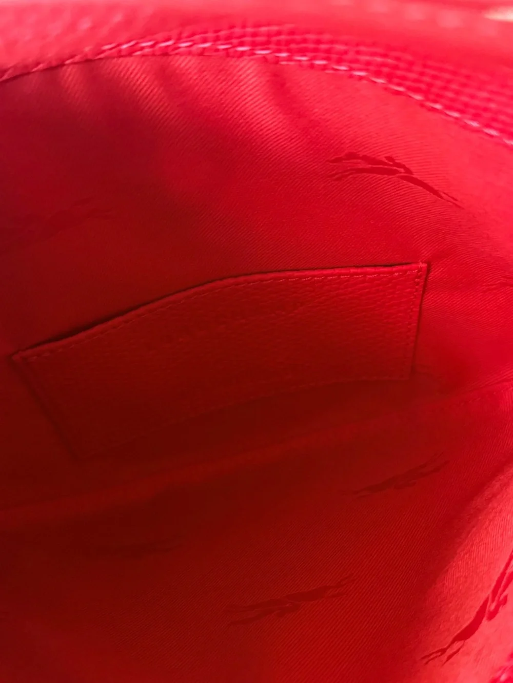 Longchamp Le Roseau Leather Wristlet Clutch bag in Red Vermilion New